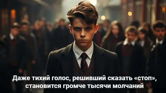 мальчик, выступающий против буллинга