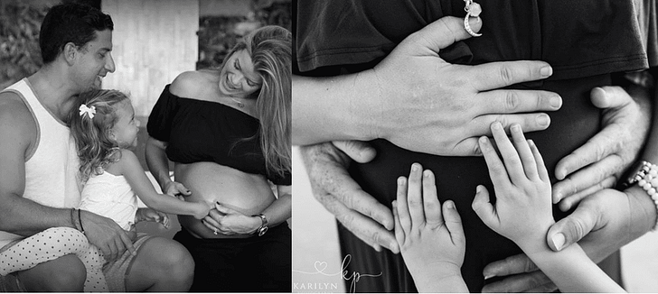 фотосессия беременной в кругу семьи