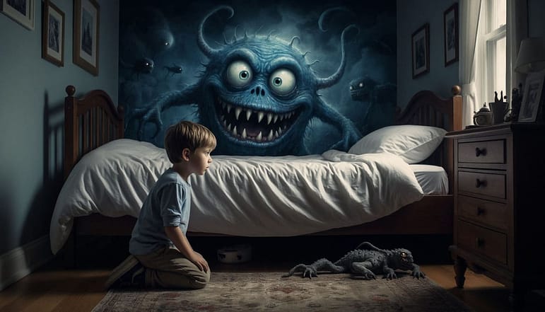 у детей 5 лет Бурно развивающееся воображение рисует не только чудесные миры, но и монстров под кроватью, и страшные тени в темноте. Эти страхи для него абсолютно реальны и физически ощутимы.