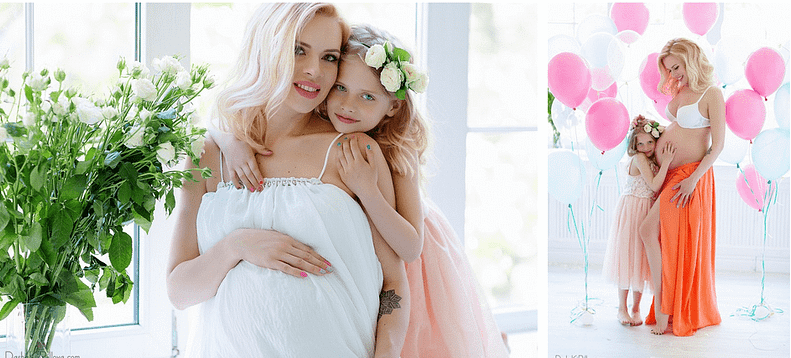 беременная со старшей дочерью