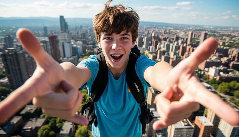 парень на крыше рискует жизнью ради красивого фото