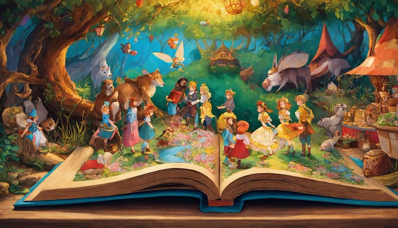детская книга с ожившими персонажами