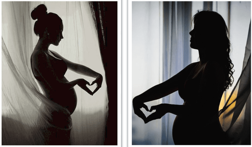 фотосессия беременной у окна