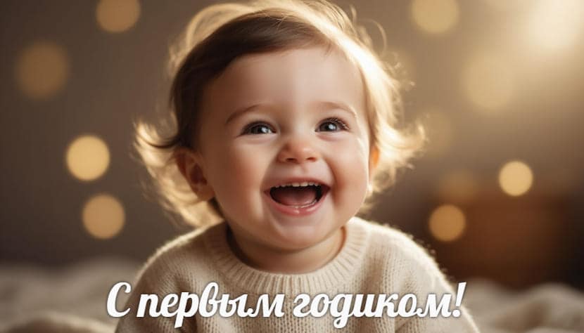радостный ребенок в возрасте 1 года
