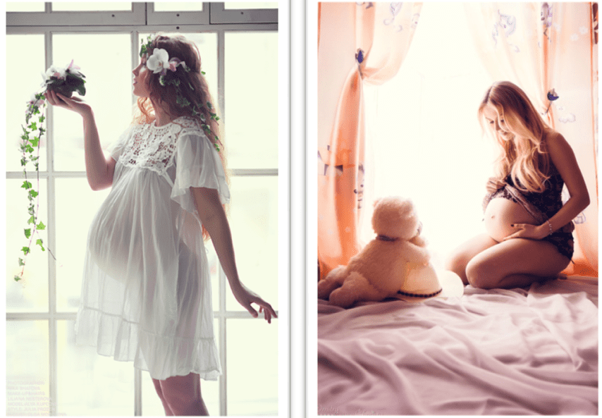 фотосессия беременной у окна