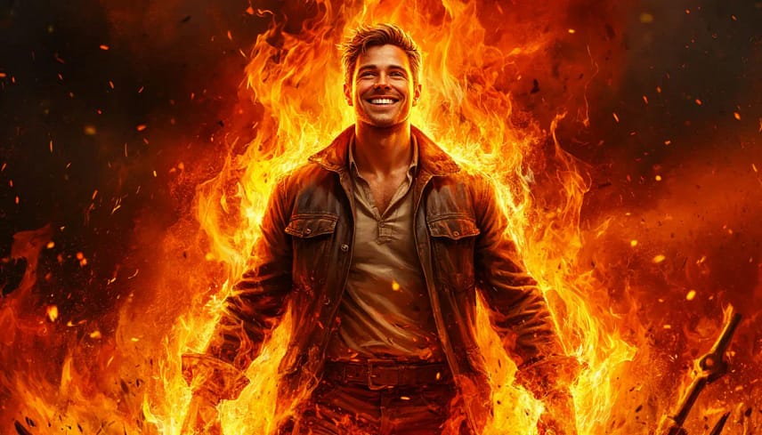 закаленный огнем школьных испытаний молодой счастливый парень