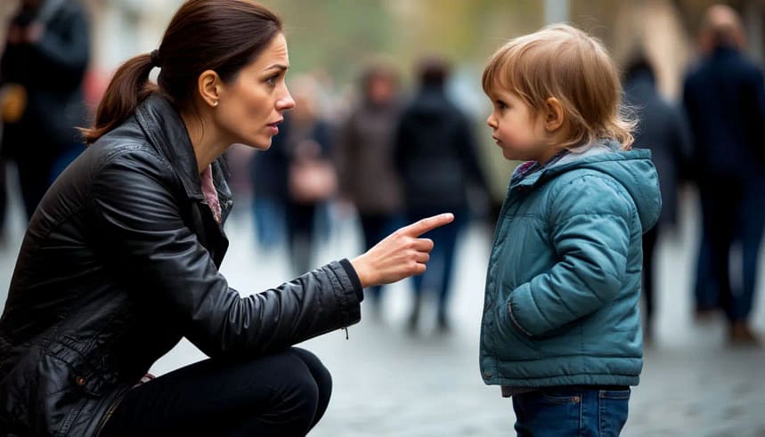 мать объясняет ребенку правила